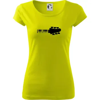 Dámské tričko Klávesy a kytara - Dámské triko Pure - M ( Limetková )