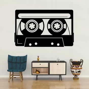 Samolepící dekorace Retro audio kazeta - vinylová samolepka na zeď 80x50cm