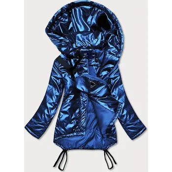 Světle modrá krátká dámská zimní bunda s ledvinkou (omdl-018) odstíny modré S (36)