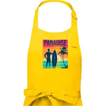 Kuchyňská zástěra Paradise - barevný čtverec - Pánská zástěra na vaření - Univerzální velikost ( Žlutá )