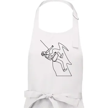 Kuchyňská zástěra Lezec na skále jedním tahem - Pánská zástěra na vaření - Univerzální velikost ( Bílá )