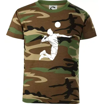 Chlapecké tričko Volejbal splash jednoduchý - Dětské maskáčové triko - 146 cm/10 let ( Hnědý maskáč )