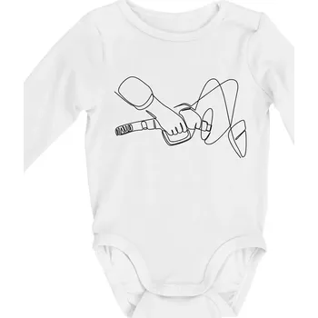 Kojenecké oblečení Petrolhead jedním tahem - Body kojenecké s dlouhým rukávem - Dlouhý r. do 3 měs ( Bílá )