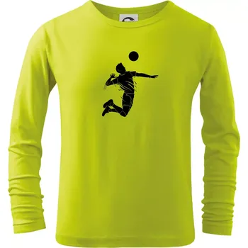 Dětská móda Volejbal splash jednoduchý - Triko dětské Long Sleeve - 122 cm/6 let ( Limetková )
