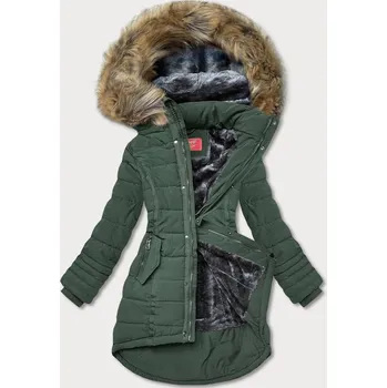 Zelená dámská asymetrická zimní bunda (m-21301) odstíny zelené S (36)