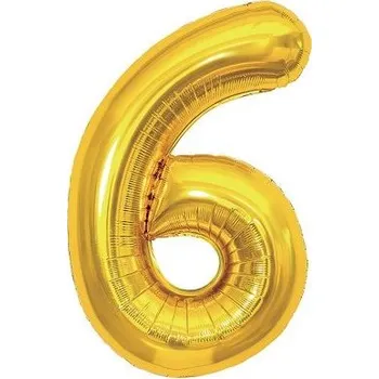 Balónek ALBI Balónek fóliový 85 cm zlatý číslo 6