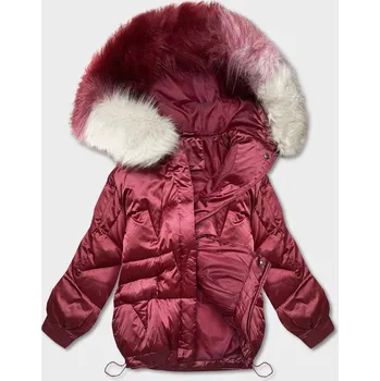 Dámská bunda Krátká oversize bunda ve vínové bordó barvě (H-1109-25) odstíny červené M (38)