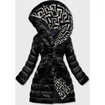 Lehká černá dámská zimní bunda se zateplenou kapucí (omdl-019) odstíny černé L (40)