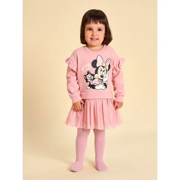 Dívčí šaty Sinsay - Teplákové šaty s tylem Minnie Mouse - růžová - 227BB-38X - 227BB-38X-80