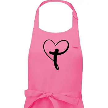 Kuchyňská zástěra Jesus srdce - Pánská zástěra na vaření - Univerzální velikost ( Růžová )