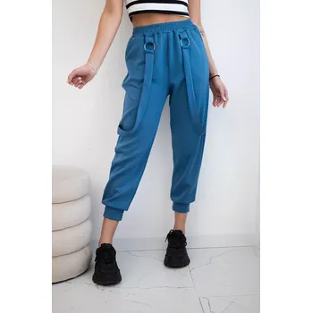 Dámské kalhoty Kalhoty s ozdobnými proužky máslové látky džínovina UNI