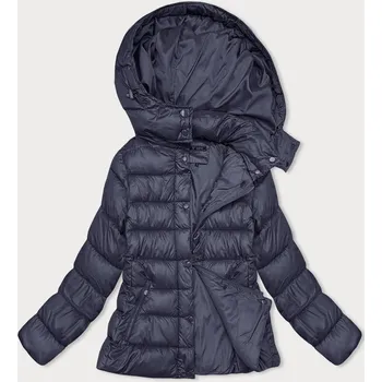 Tmavě modrá dámská prošívaná zimní bunda s kapucí (YP-22075-2) odstíny modré S (36)