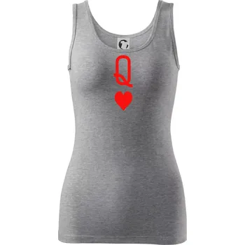 Dámské tričko Poker Q love - Dámské tílko - L ( Tmavě šedý melír )