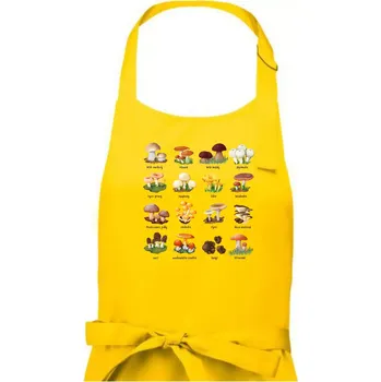 Kuchyňská zástěra Atlas hub - triko s houbami - Pánská zástěra na vaření - Univerzální velikost ( Žlutá )