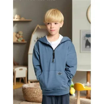 Chlapecká mikina Sinsay - Oversize mikina na zip s kapucí - modrá - 289DN-58X - 289DN-58X-98