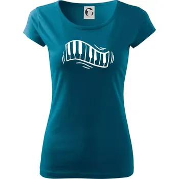 Dámské tričko Klávesy kreslené - Dámské triko Pure - XS ( Petrolejová )