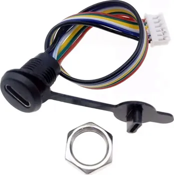 Elektronická stavebnice LaskaKit_cz Napájecí a datový vodotěsný kabel USB-C do JST-PH-6 2mm 15cm