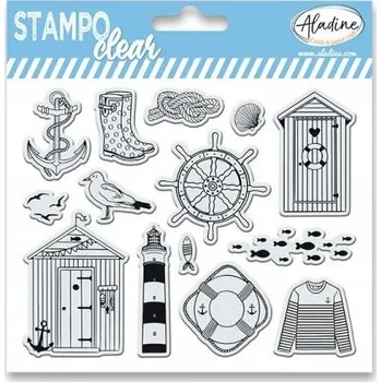 Dětské razítko Razítka gelová Stampo Clear U moře, 14 ks