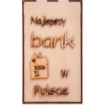 Obraz Dřevěné Prasátko s nápisem Nejlepší banka v Polsku Loveart 20 cm