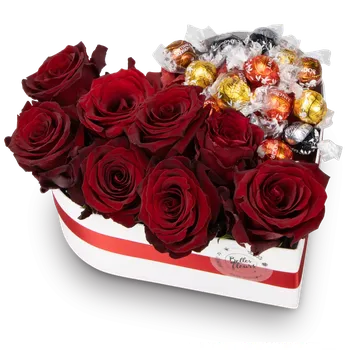 Dárková krabička Květinový box s mixem čokolád Astraia Velký - Belles Fleurs