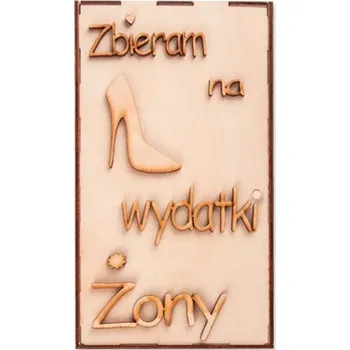 Obraz Dřevěné Prasátko s nápisem Šetřím na výdaje Manželky Loveart 20 cm