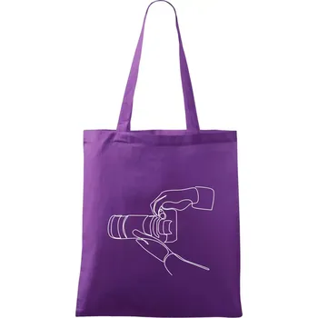 Fotograf jedním tahem - Taška bavlněná - 42 x 38 cm ( Fialová )