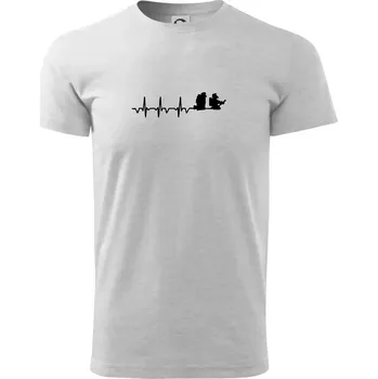 Pánské tričko EKG hasiči - Triko extra velké (5-8XL) - 5XL ( Světlešedý Melír )