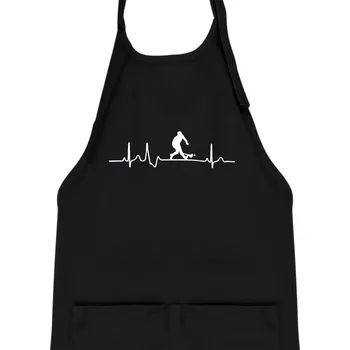 Kuchyňská zástěra Ekg hurling - Dětská zástěra na vaření - Univerzální velikost ( Černá )