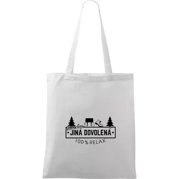 Nákupní taška Trochu jiná dovolená batoh - Taška bavlněná - 42 x 38 cm ( Bílá )