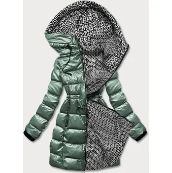 Dámská bunda Zelená oboustranná dámská metalická bunda (R8070) odstíny zelené XXL (44)