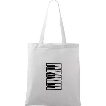Klávesy svisle - Taška bavlněná - 42 x 38 cm ( Bílá )
