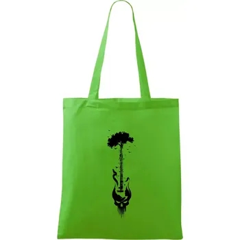 Nákupní taška Kytara strom a lebka - Taška bavlněná - 42 x 38 cm ( Apple Green )