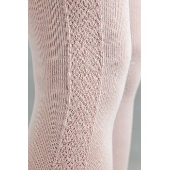 Dámské punčochy ŽAKÁROVÉ PUNČOCHÁČE S KOSOČTVERCI RB015 2-6 LET pudrově růžová 104-110