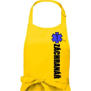 Kuchyňská zástěra Záchranář - hvězda - Pánská zástěra na vaření - Univerzální velikost ( Žlutá )