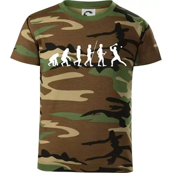 Evoluce hurling - Dětské maskáčové triko - 134 cm/8 let ( Hnědý maskáč )