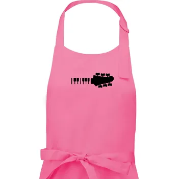 Kuchyňská zástěra Klávesy a kytara - Pánská zástěra na vaření - Univerzální velikost ( Růžová )