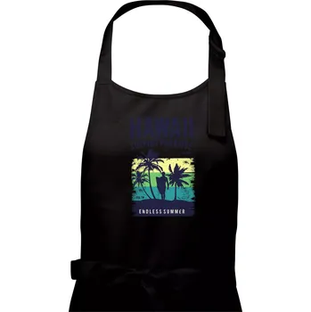 Kuchyňská zástěra Hawaii - Dámská zástěra na vaření - Univerzální velikost ( Černá )