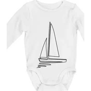Plachetnice jedním tahem - Body kojenecké s dlouhým rukávem - Dlouhý r. do 3 měs ( Bílá )