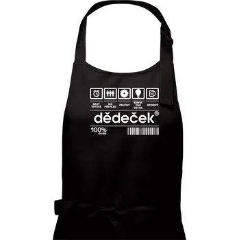Kuchyňská zástěra Čárový kód dědeček - Pánská zástěra na vaření - Univerzální velikost ( Černá )