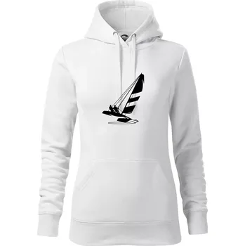 Dámská mikina Katamarán na vodě - Mikina dámská Cape s kapucí - XL ( Bílá )