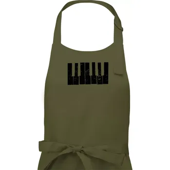 Kuchyňská zástěra Klávesy vintage - Dámská zástěra na vaření - Univerzální velikost ( Khaki )