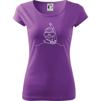 Dámské tričko Potápěč jedním tahem - Dámské triko Pure - 3XL ( Fialová )