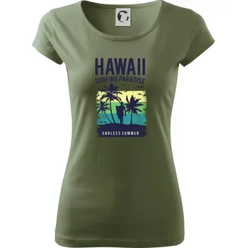 Dámské tričko Hawaii - Dámské triko Pure - L ( Khaki )
