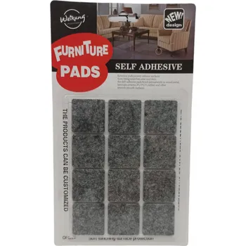 Podložka pod nábytek SAMOLEPICÍ FILCOVÉ PODLOŽKY POD NOHY ŽIDLÍ NÁBYTEK ŠEDÉ 35x35 MM