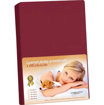 Prostěradlo Bellatex prostěradlo jersey LUX Bordová, rozměr 200x220 cm