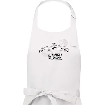 Kuchyňská zástěra Profil kopců - Kralický Sněžník - Pánská zástěra na vaření - Univerzální velikost ( Bílá )