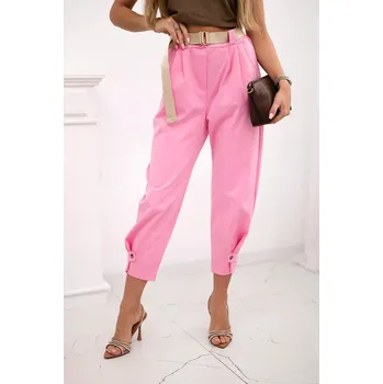 Dámské kalhoty Kalhoty Summer Punto se zapínáním na nohavice světle růžová UNI