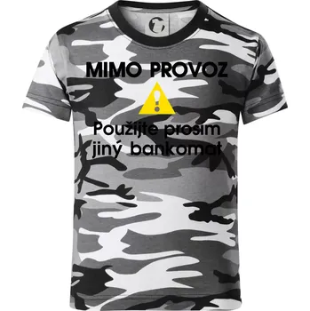 Chlapecké tričko Mimo provoz - použijte jiný bankomat - Dětské maskáčové triko - 122 cm/6 let ( Šedý maskáč )