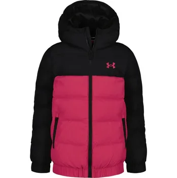 Dívčí bunda Under Armour Prime Lightweight Puffer Jacket Black/Pink 12-13 (XL)