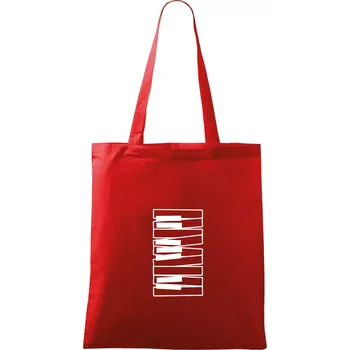 Nákupní taška Klávesy svisle - Taška bavlněná - 42 x 38 cm ( Červená )